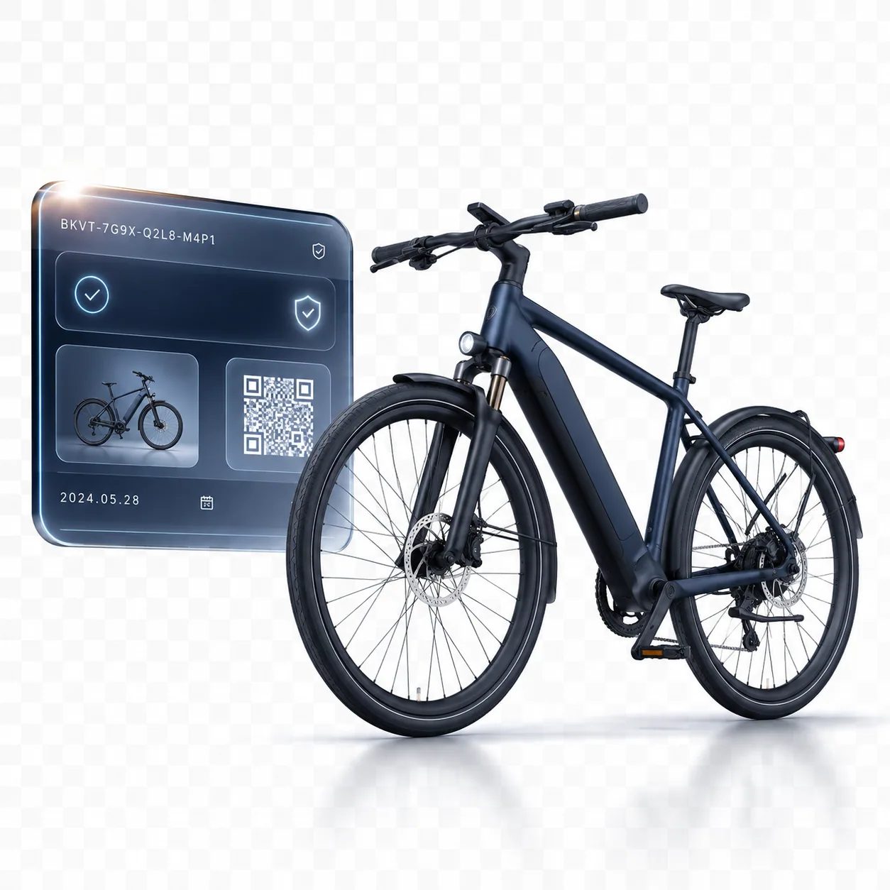A BikePass card beside a registered bike
