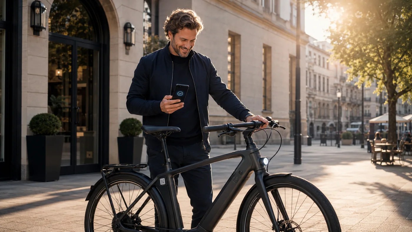 A road bike registered with a BikeVault digital passport